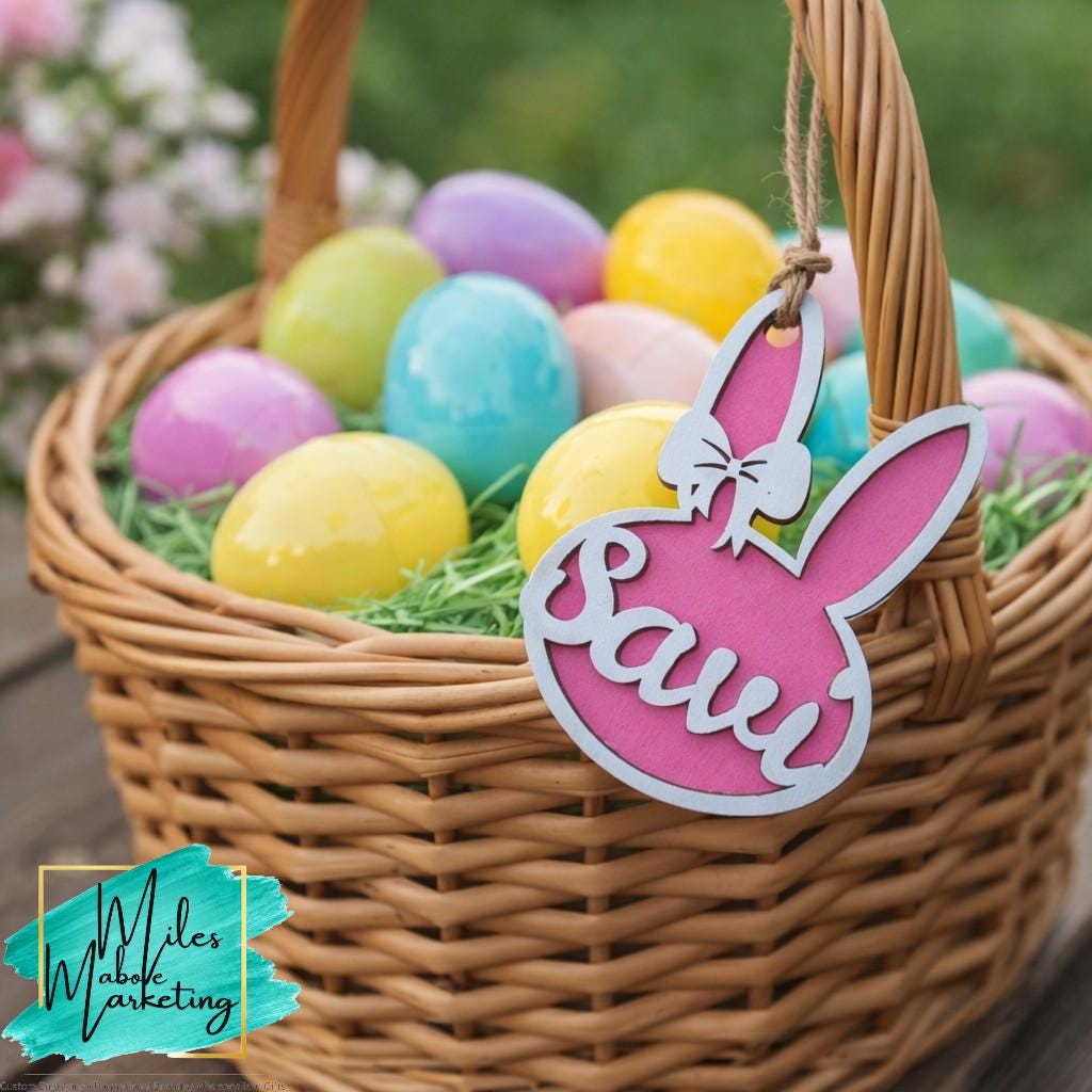 Personalized Easter Basket Tag | Hand-Painted Wooden Name