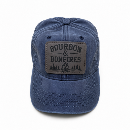 Personalized Leather Patch Hat| Custom Engraved Hat | Father’s Day