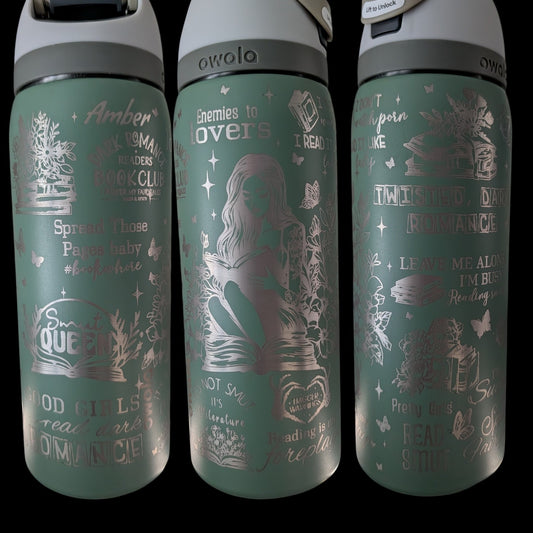 Engraved book lover 32oz Owala - Romance & Smut Reader Gift