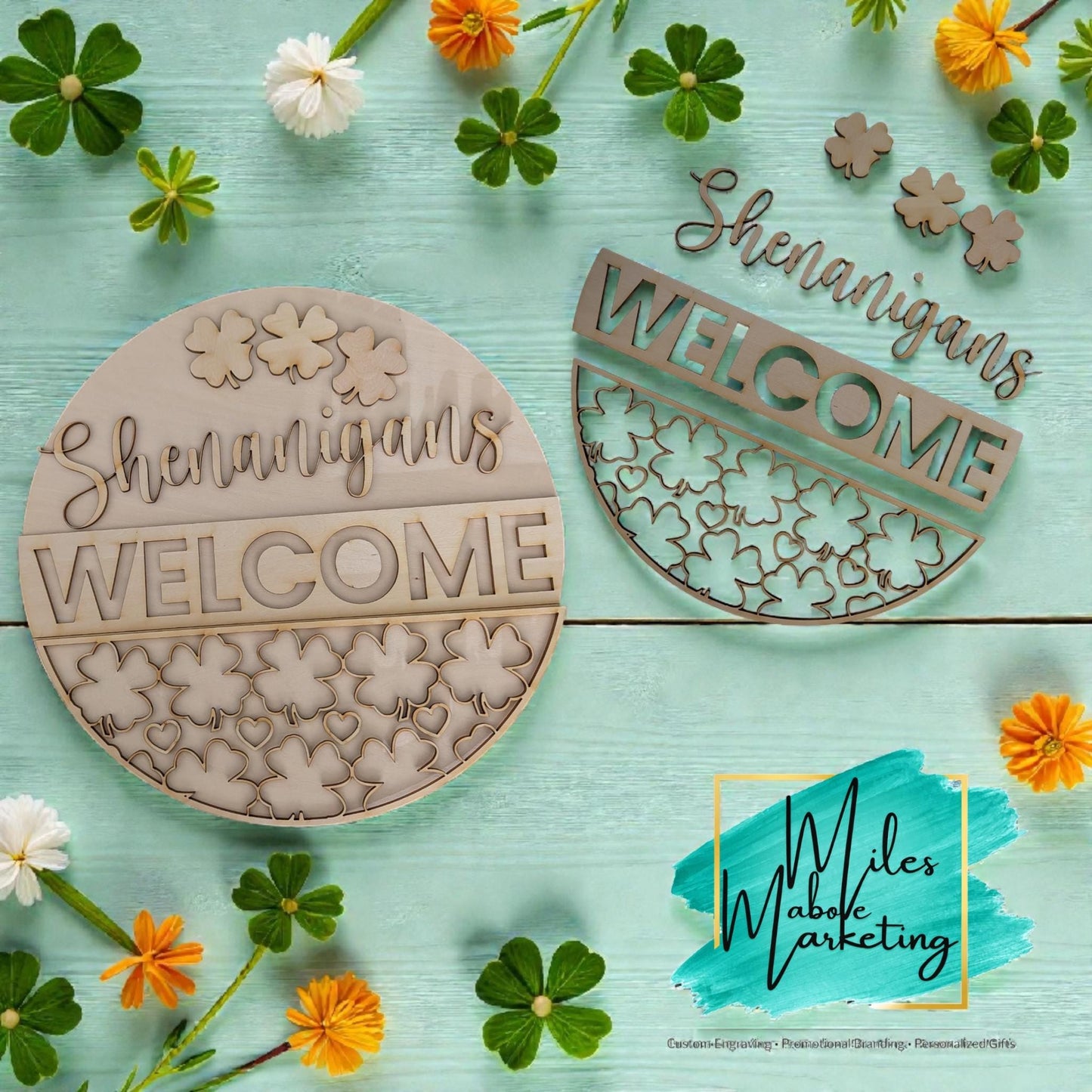 Layered Wood Shamrock Door Hanger | St. Patrick’s Day Sign