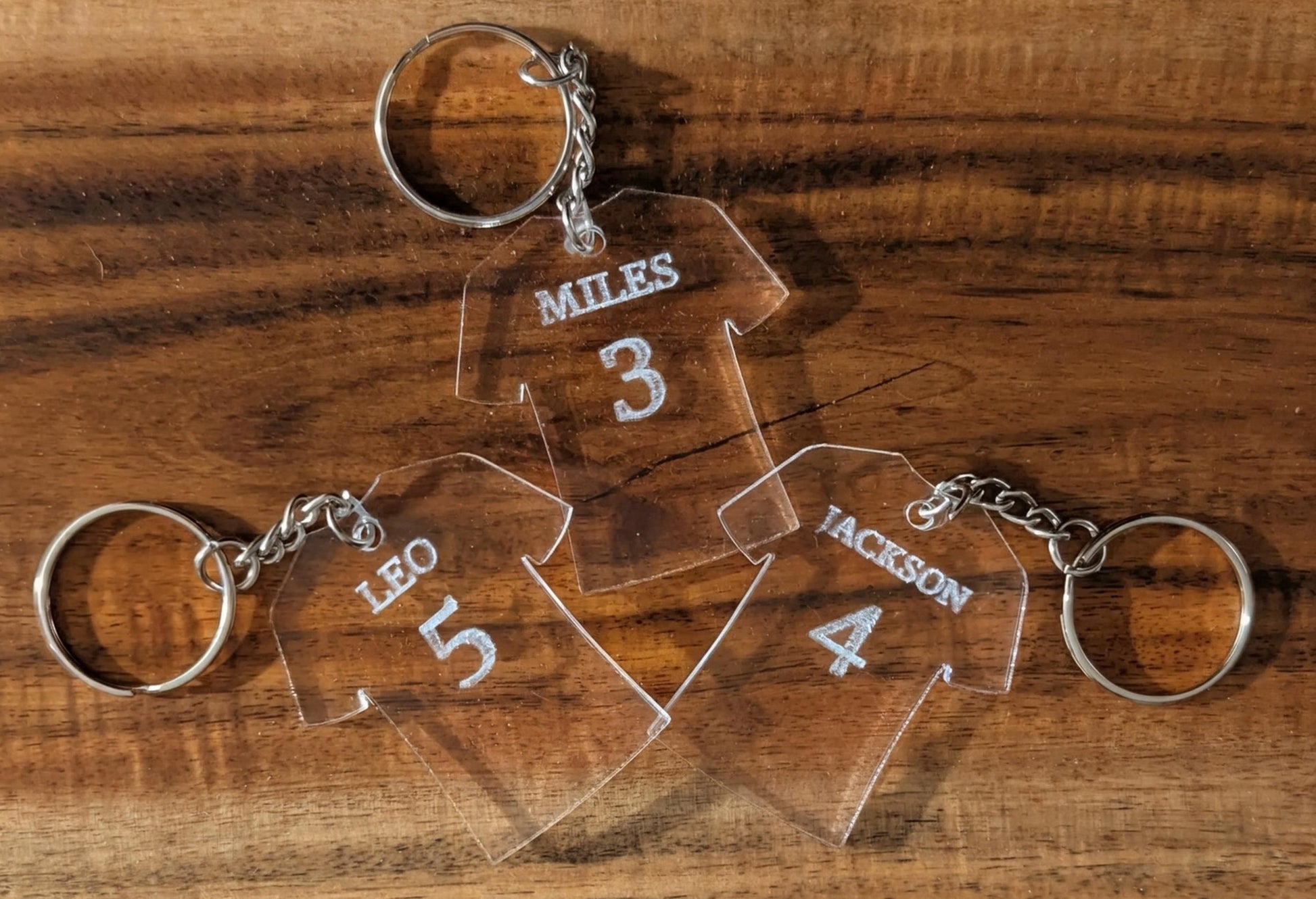 Personalized Acrylic Jersey Keychain - Custom Name & Number