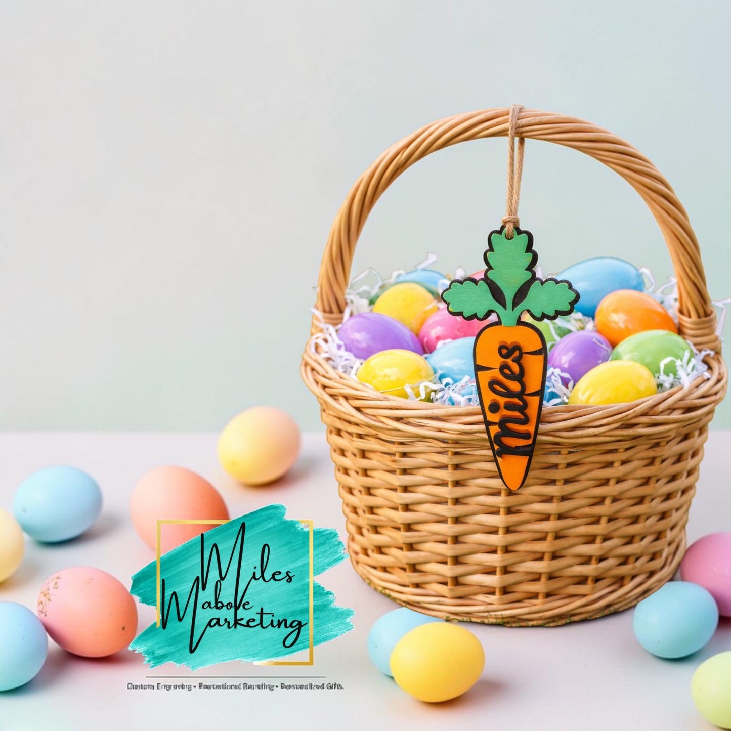 Personalized Easter Basket Tag | Hand-Painted Wooden Name