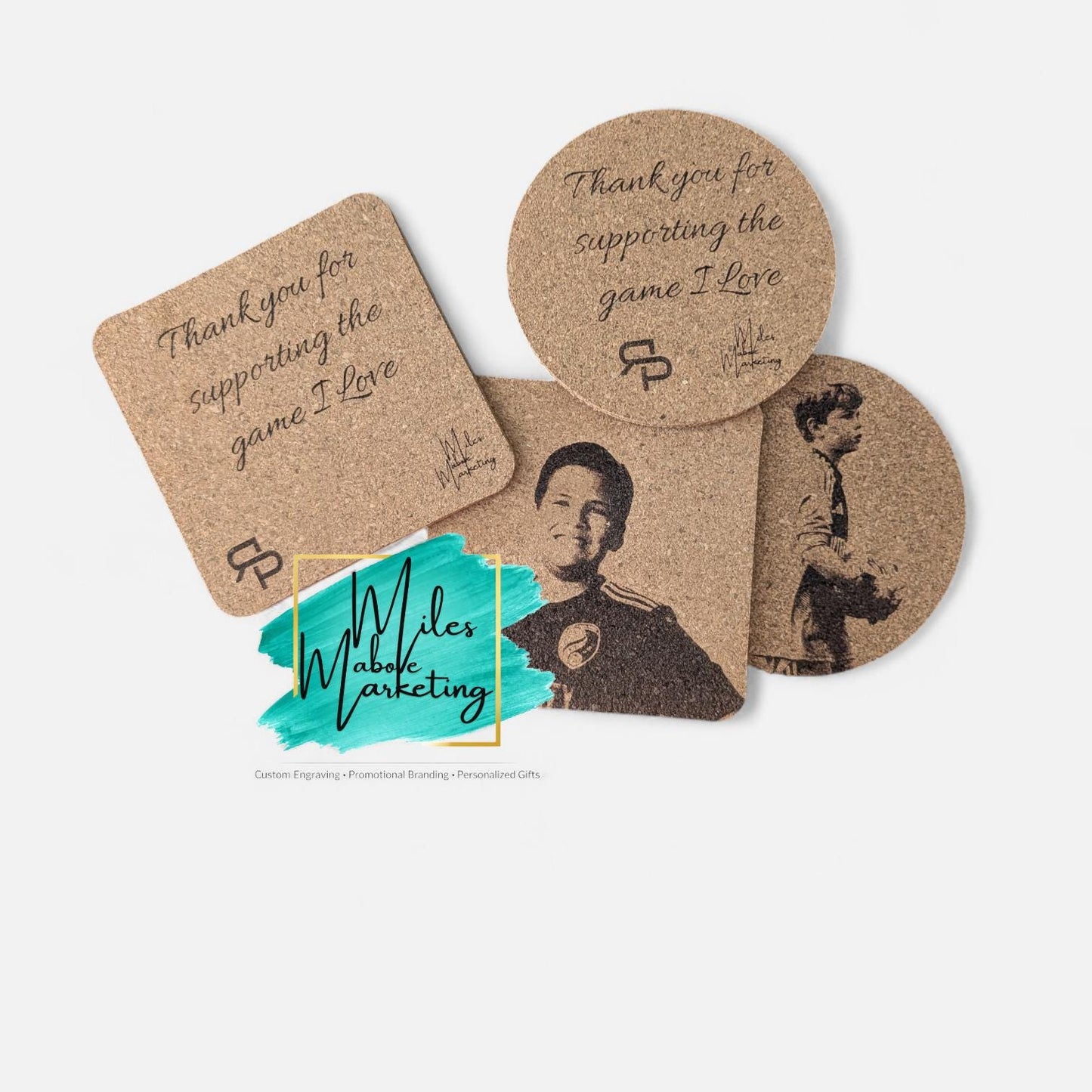 Custom Photo Engraved Coasters | Personalized Slate & Wood
