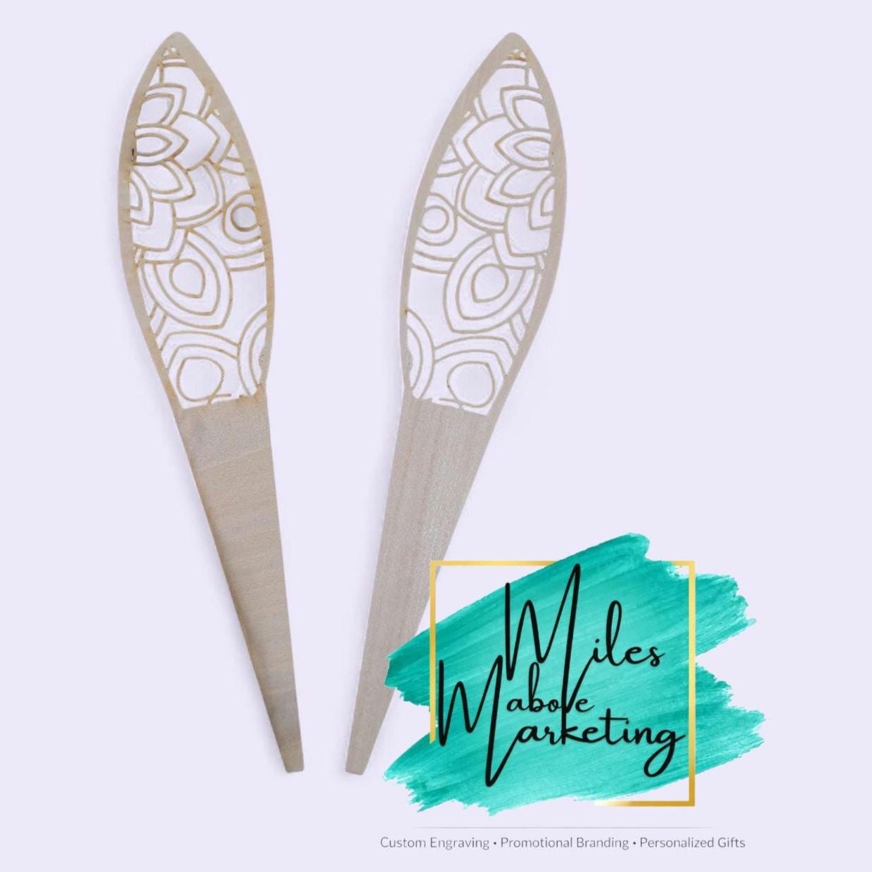 Mandala Wood Bunny Ear Vase Topper | Easter Floral Insert