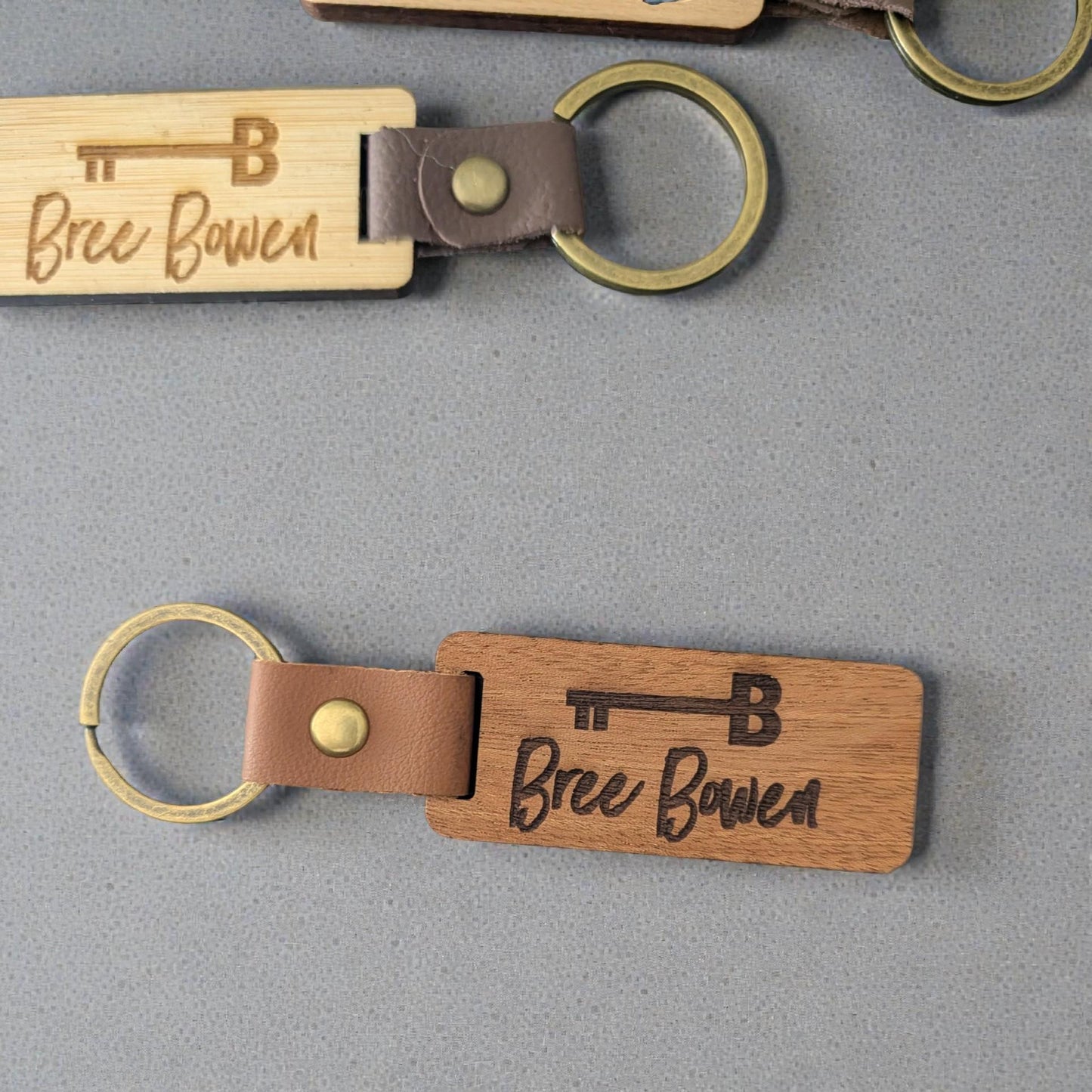 Personalized Realtor Closing Gift - Custom Engraved Wood Keychains