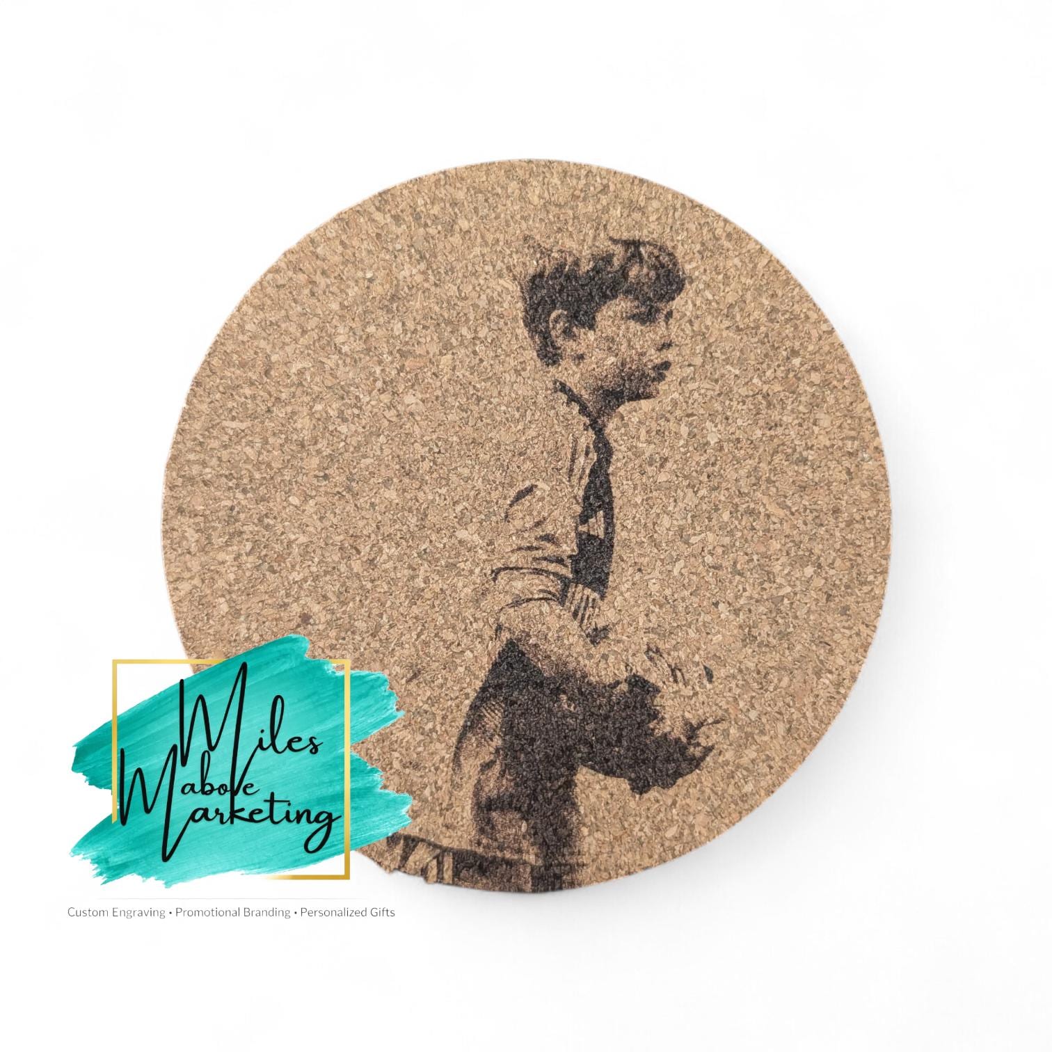 Custom Photo Engraved Coasters | Personalized Slate & Wood