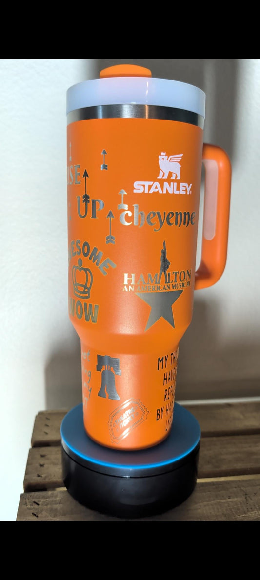 A Hamilton Inspired Wrap Design | Personalized Stanley Quencher | Musical Fan Gift | Laser Engraved Cup