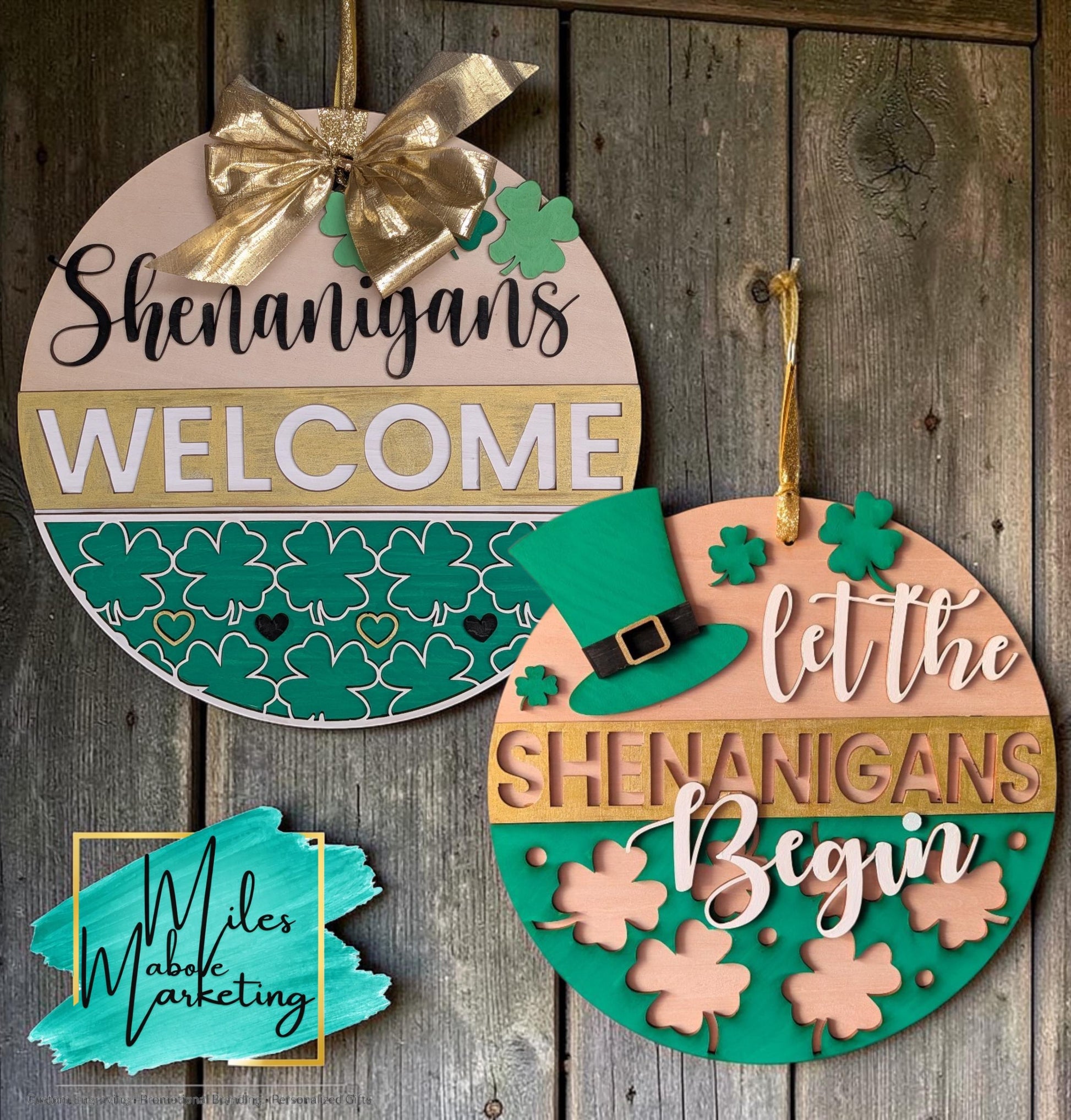 Layered Wood Shamrock Door Hanger | St. Patrick’s Day Sign