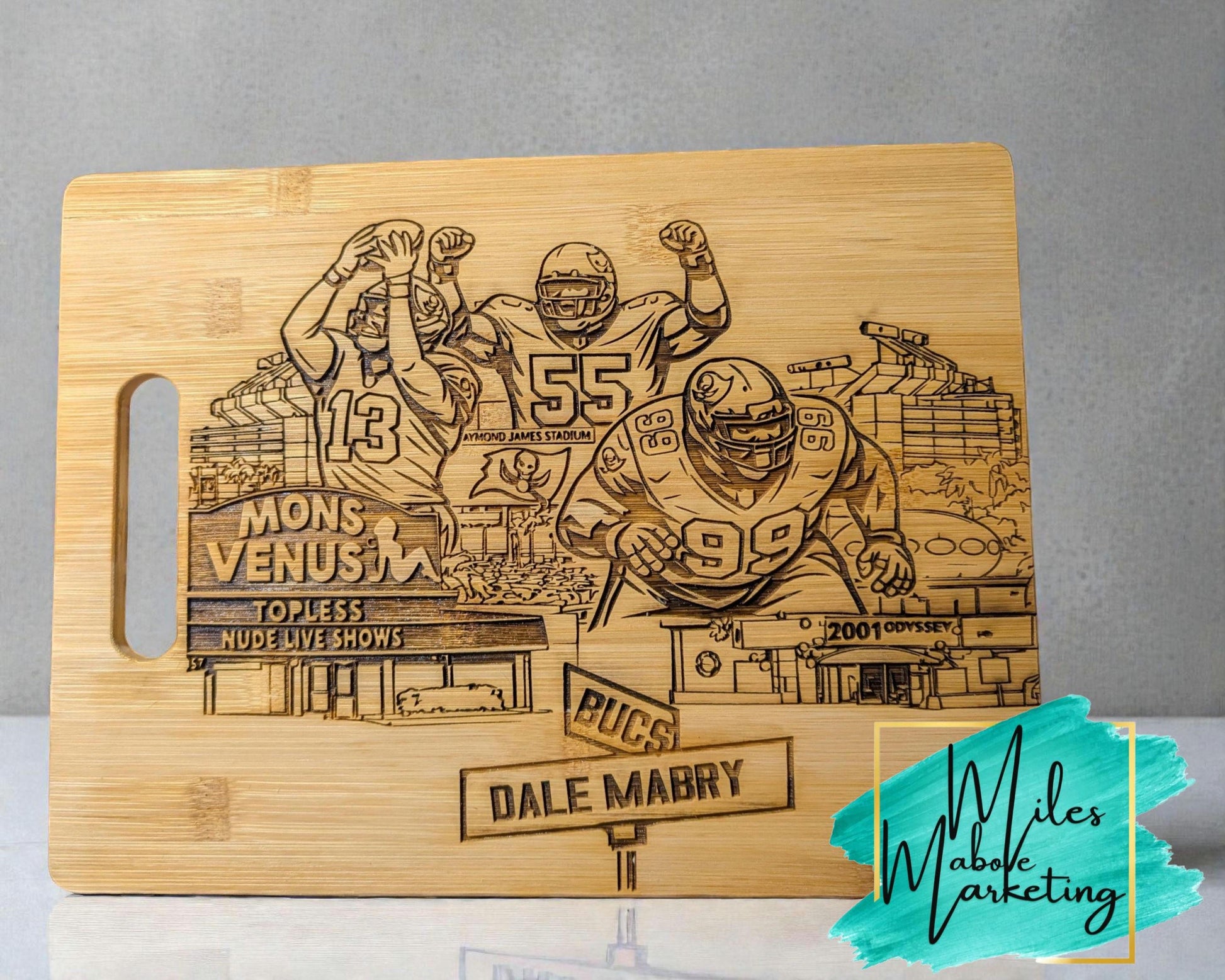 Personalized Sports Fan Cutting Board - Custom Team Gift