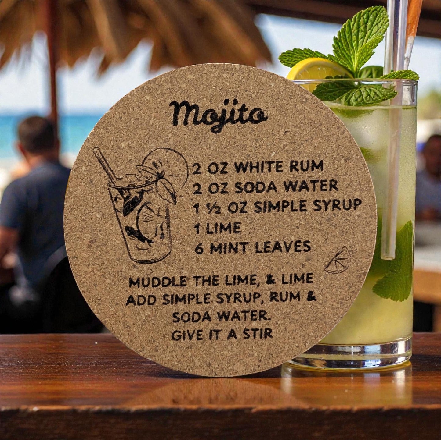 Cocktail Recipe Drink Coaster - Fun & Functional Barware
