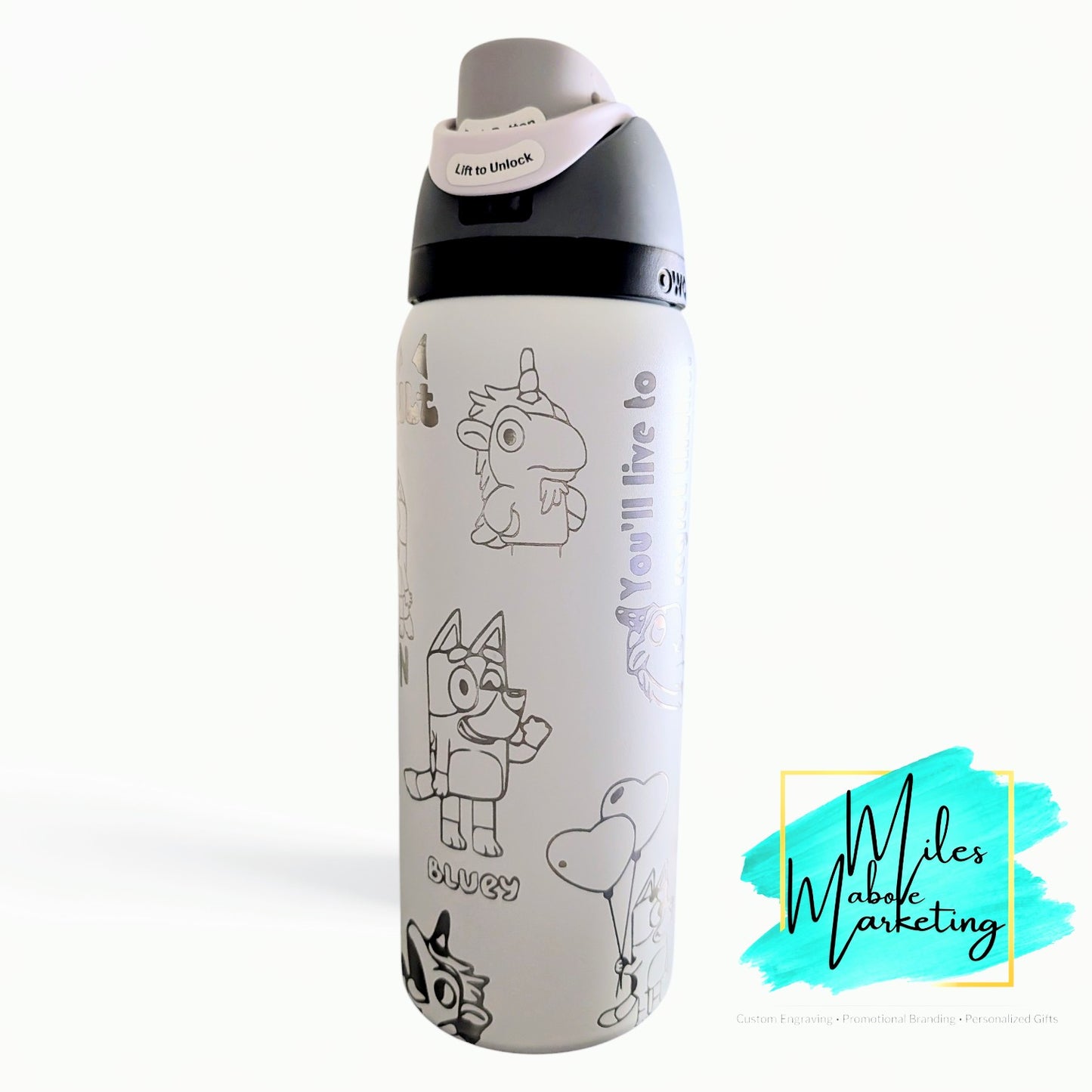Bluey Inspired Engraved Owala - 32oz Custom Family Gift