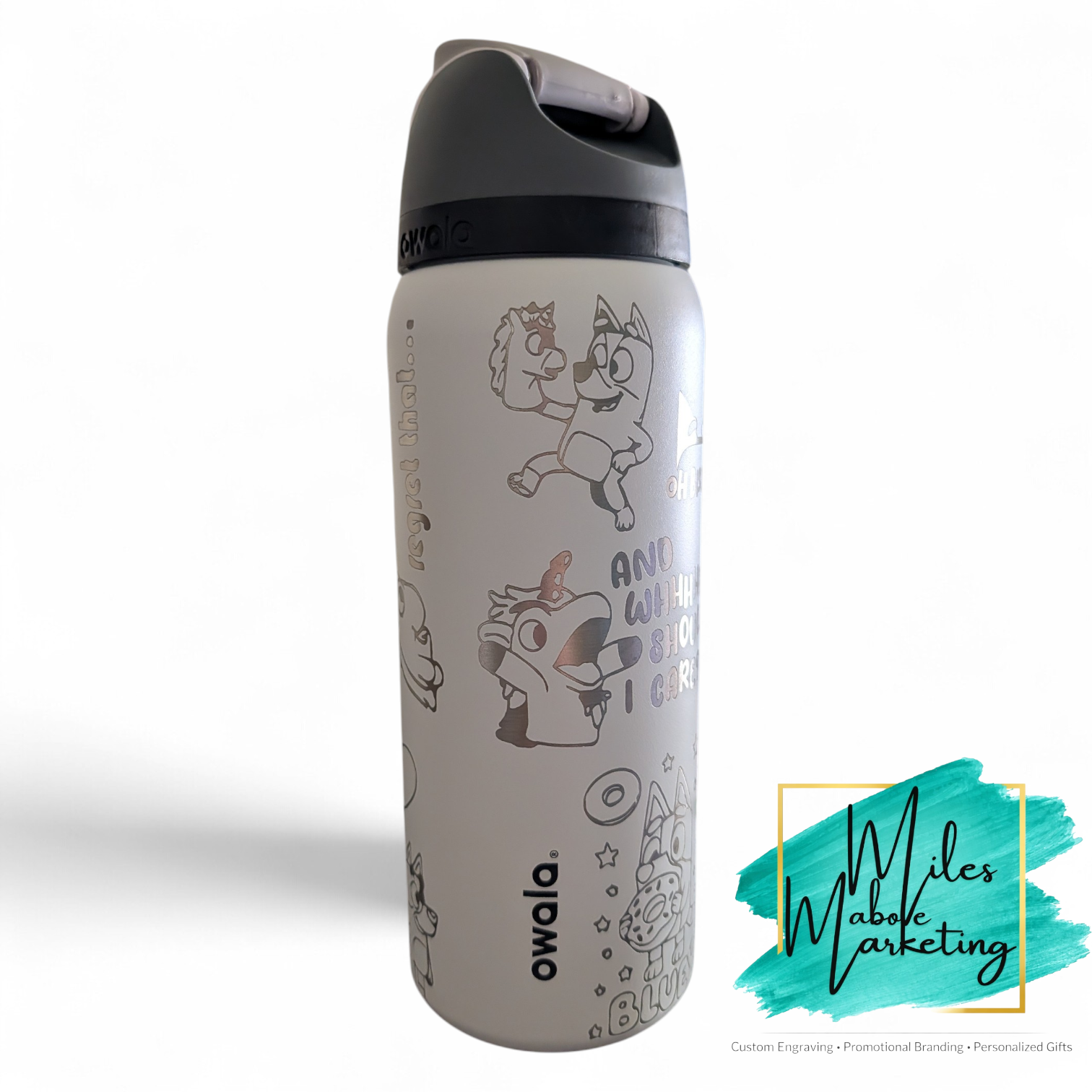 Bluey Inspired Engraved Owala - 32oz Custom Family Gift