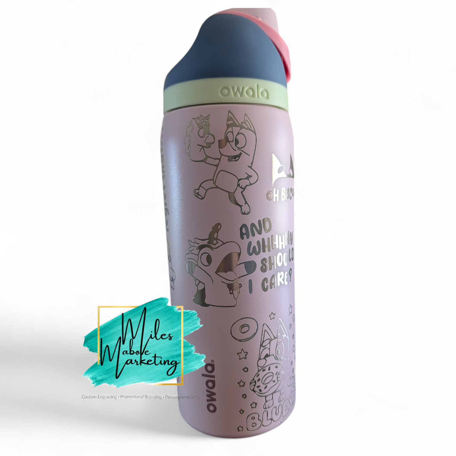 Bluey Inspired Engraved Owala - 32oz Custom Family Gift