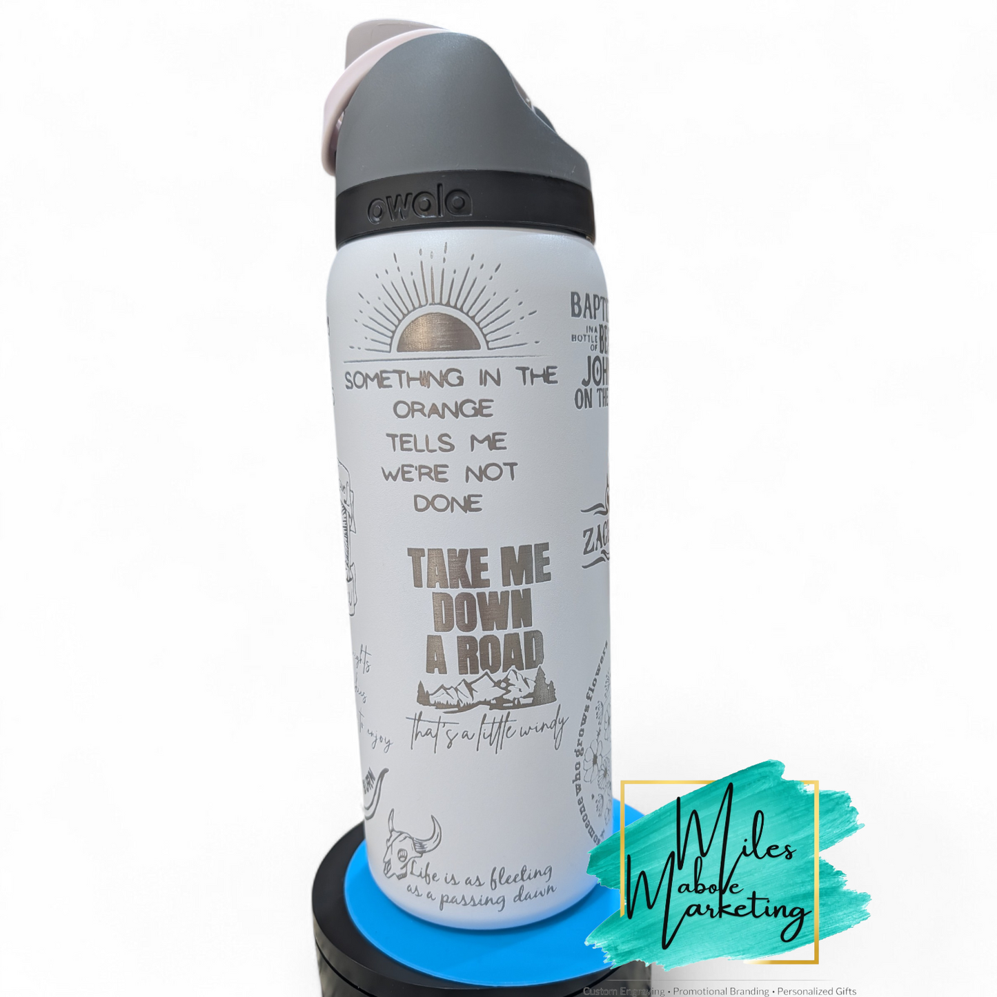 Zach Bryan Inspired Engraved Owala - 32oz Custom Lyrics Gift