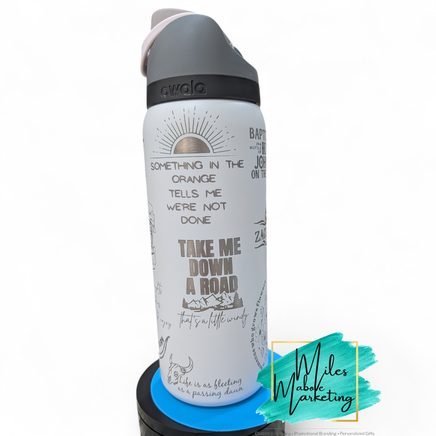 Zach Bryan Inspired Engraved Owala - 32oz Custom Lyrics Gift