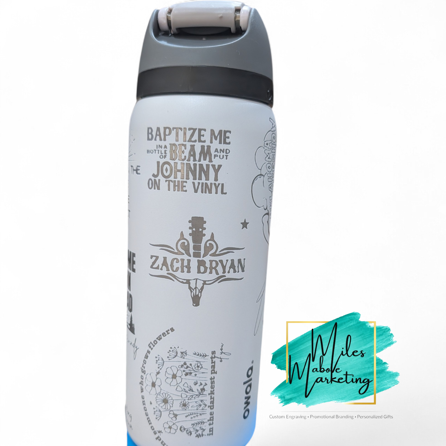 Zach Bryan Inspired Engraved Owala - 32oz Custom Lyrics Gift