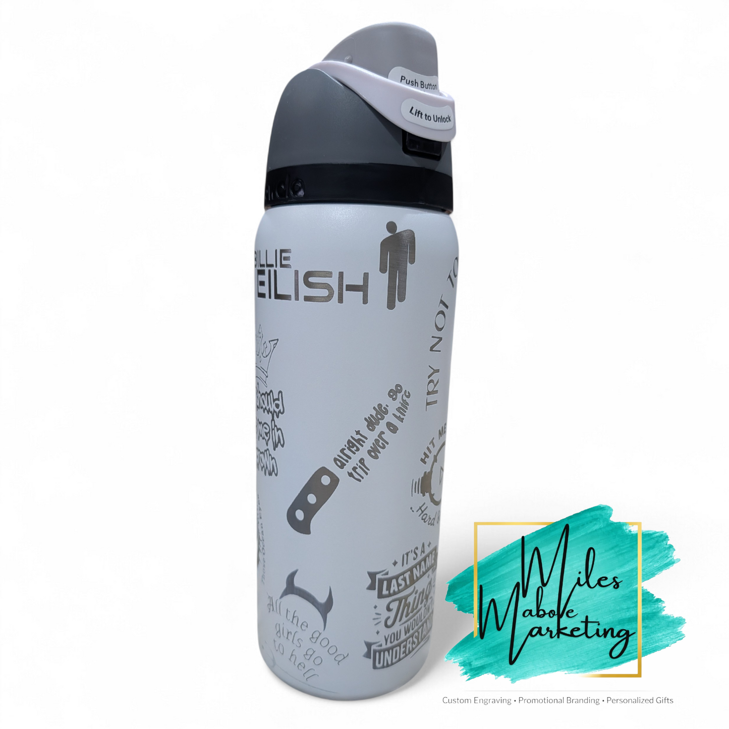 Billie Eilish Inspired Engraved Owala - 32oz Fan Gift