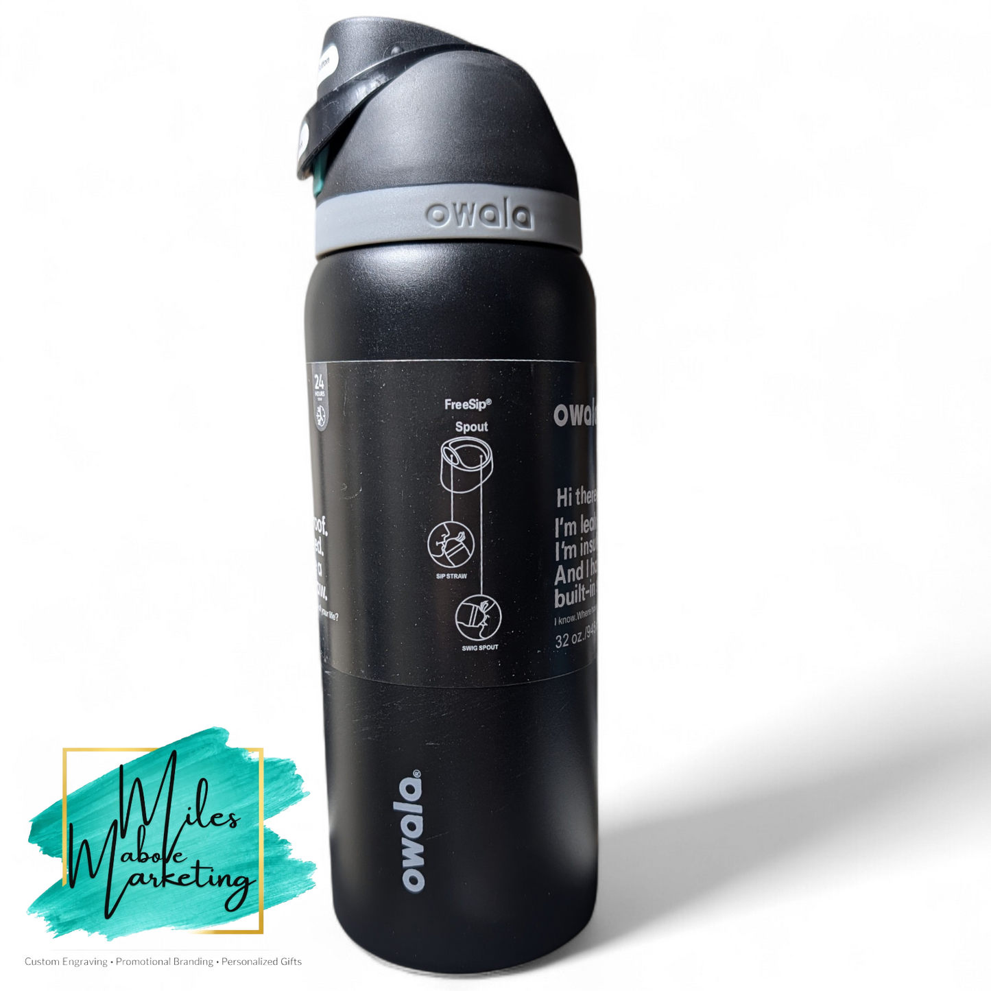 Personalized Owala FreeSip Water Bottle 32 oz | Custom Engraved