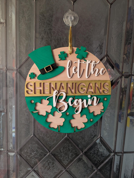 Layered Wood Shamrock Door Hanger | St. Patrick’s Day Sign