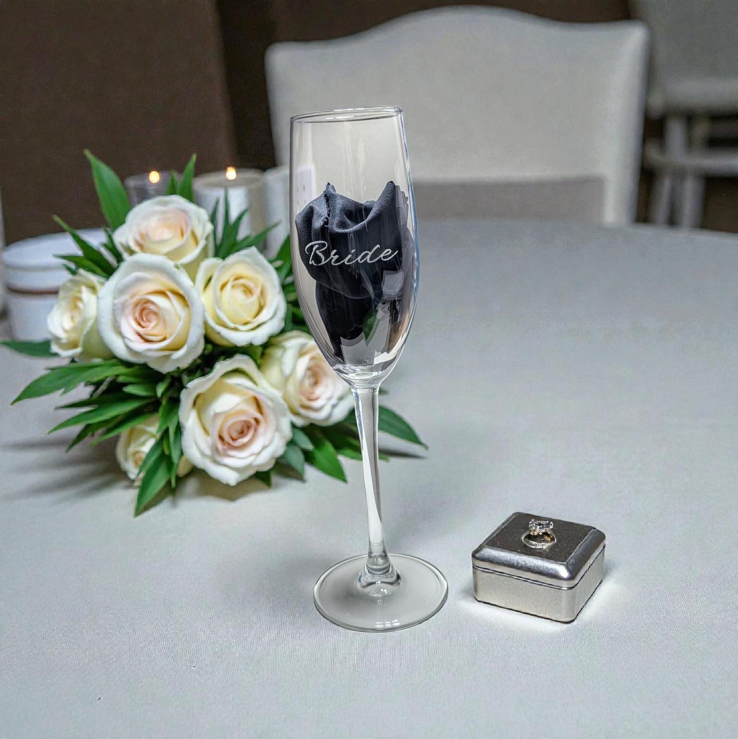 Personalized Bridal Party Champagne Flute - Custom Bridesmaid Gift