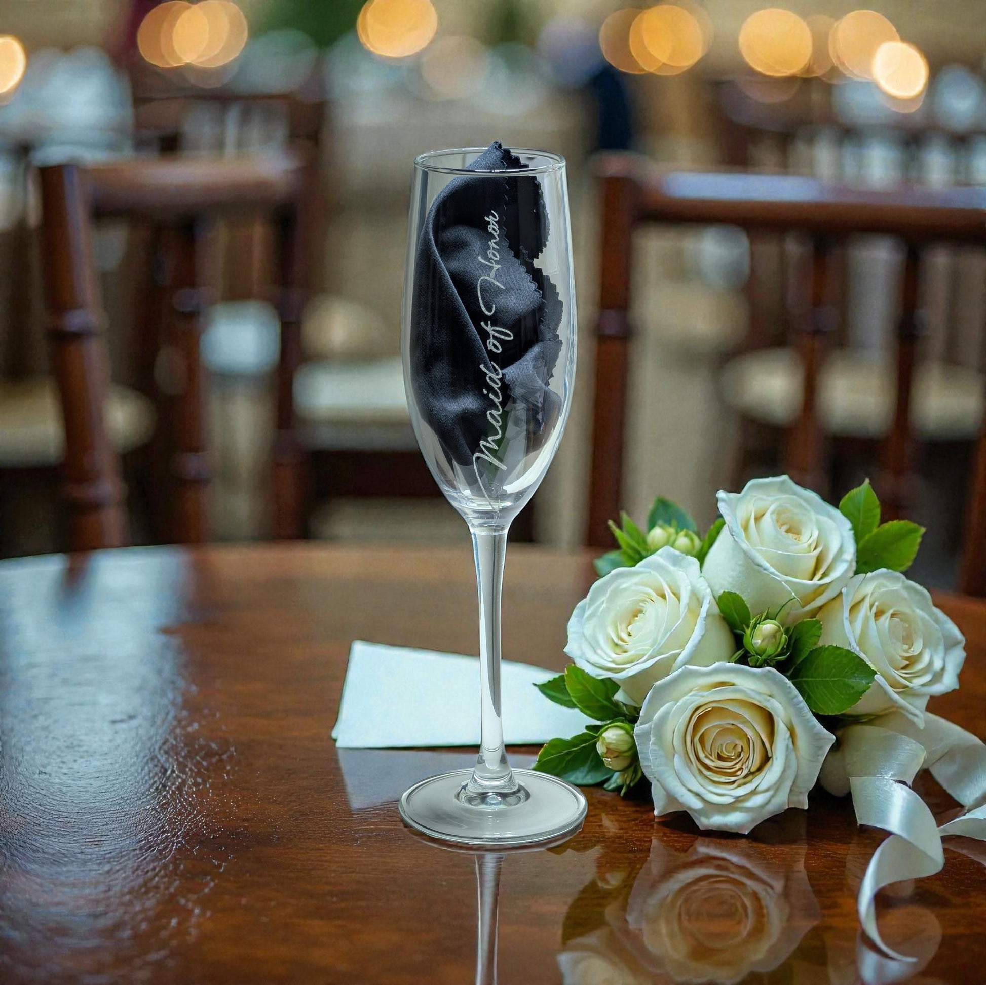 Personalized Bridal Party Champagne Flute - Custom Bridesmaid Gift