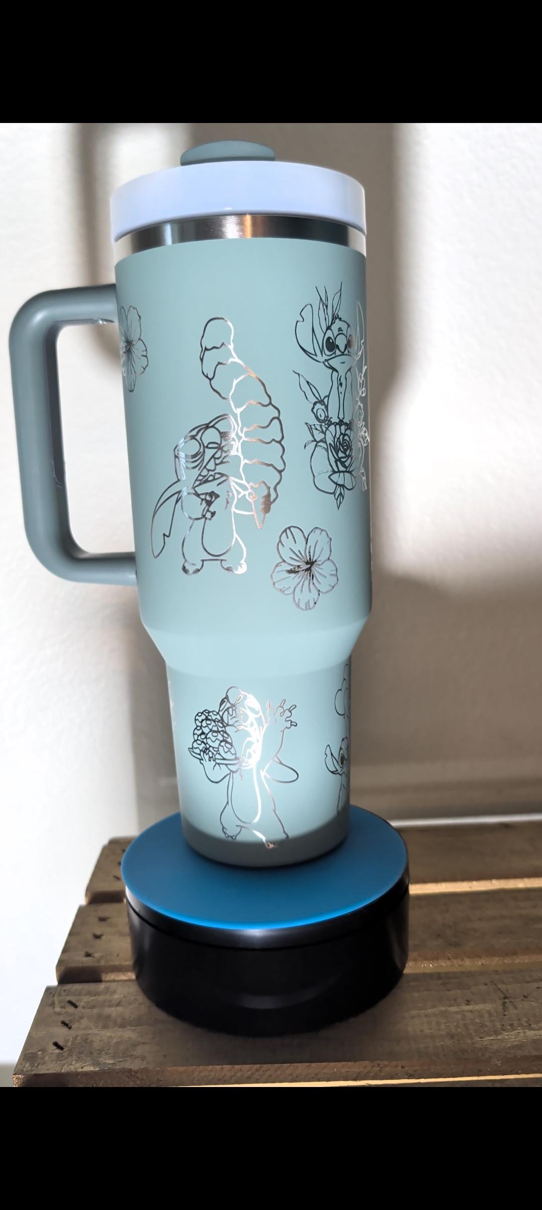 Stitch Inspired Personalized Stanley 40oz | Floral Wrap Cup