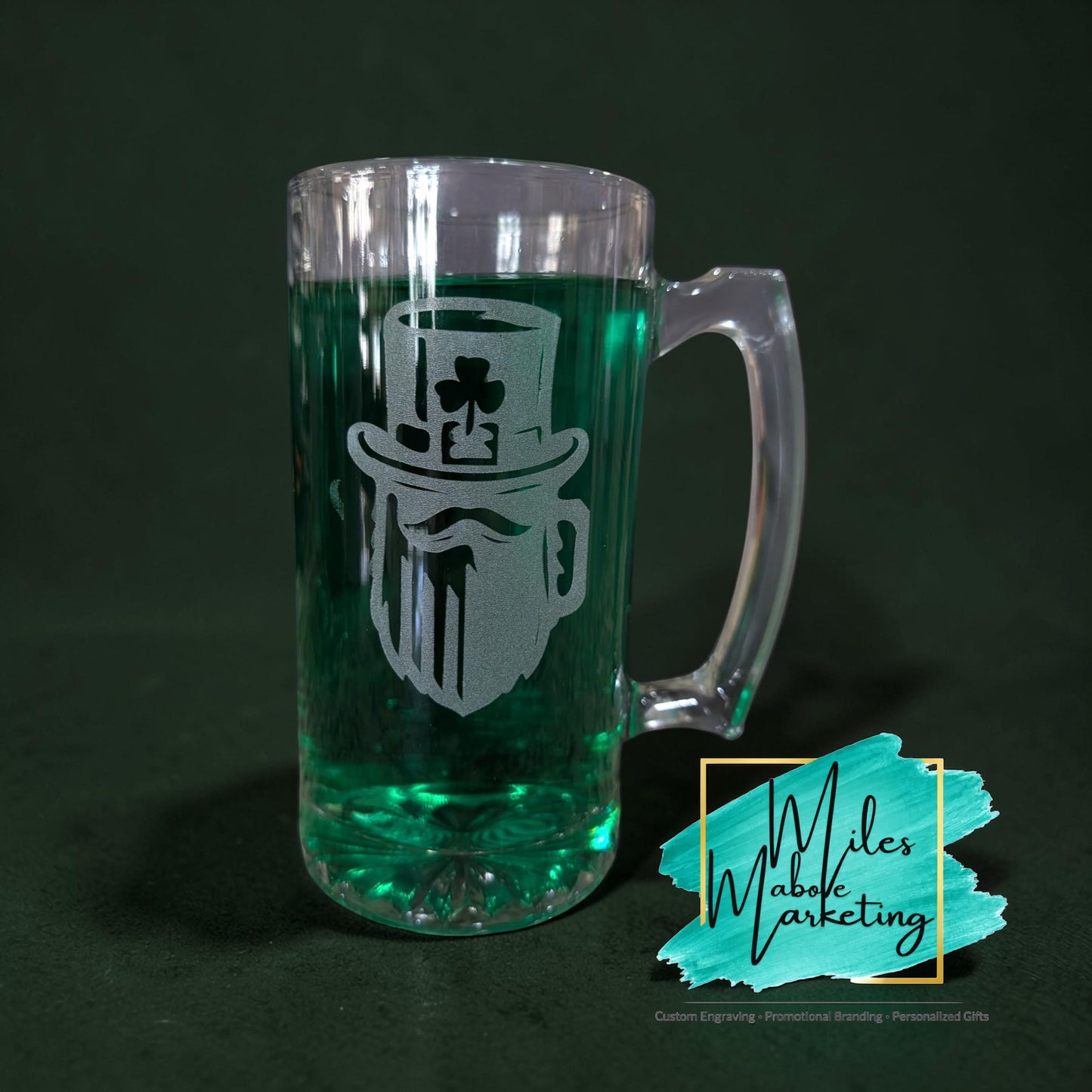 Engraved St. Patrick’s Day Beer Mug | 32oz Shamrock Stein