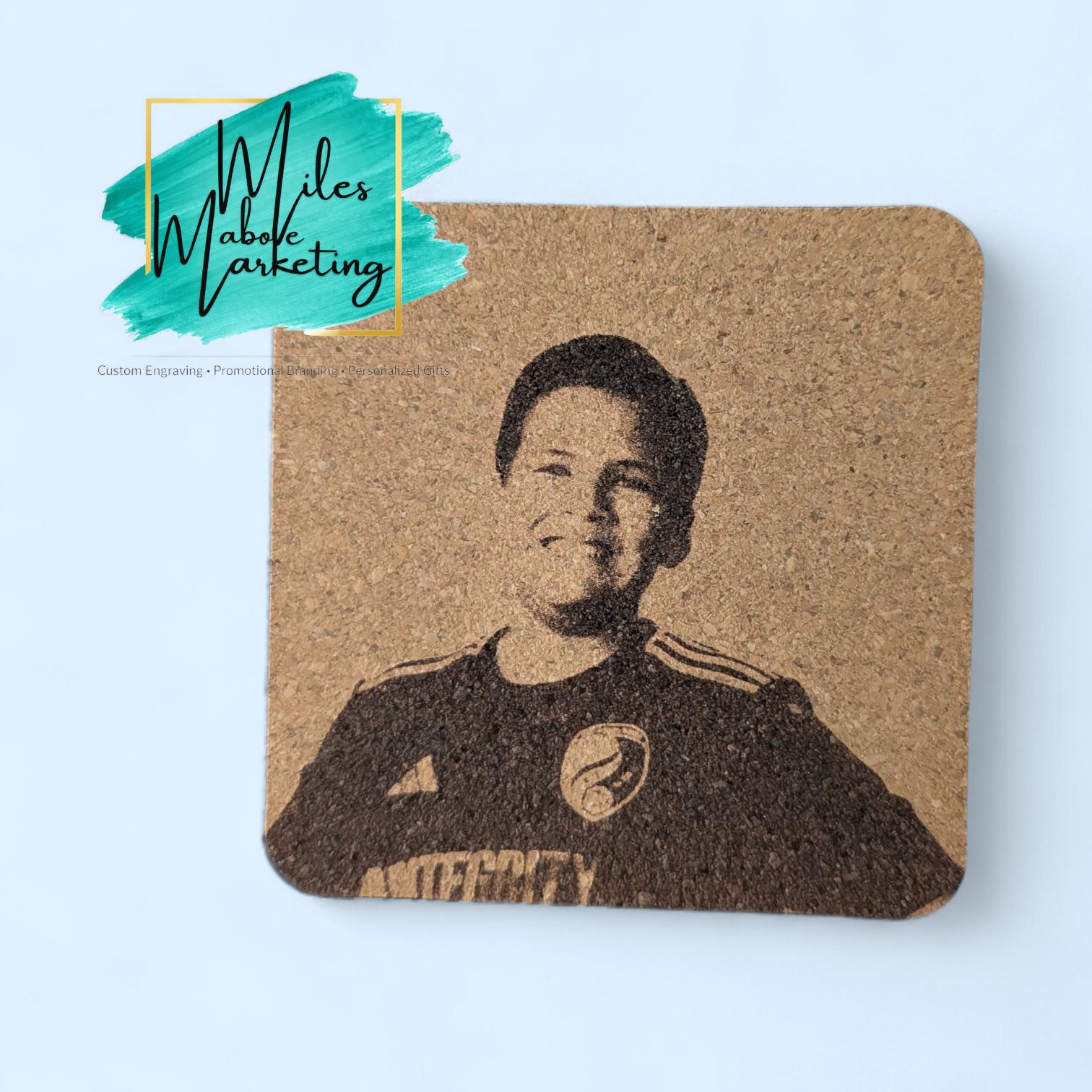 Custom Photo Engraved Coasters | Personalized Slate & Wood