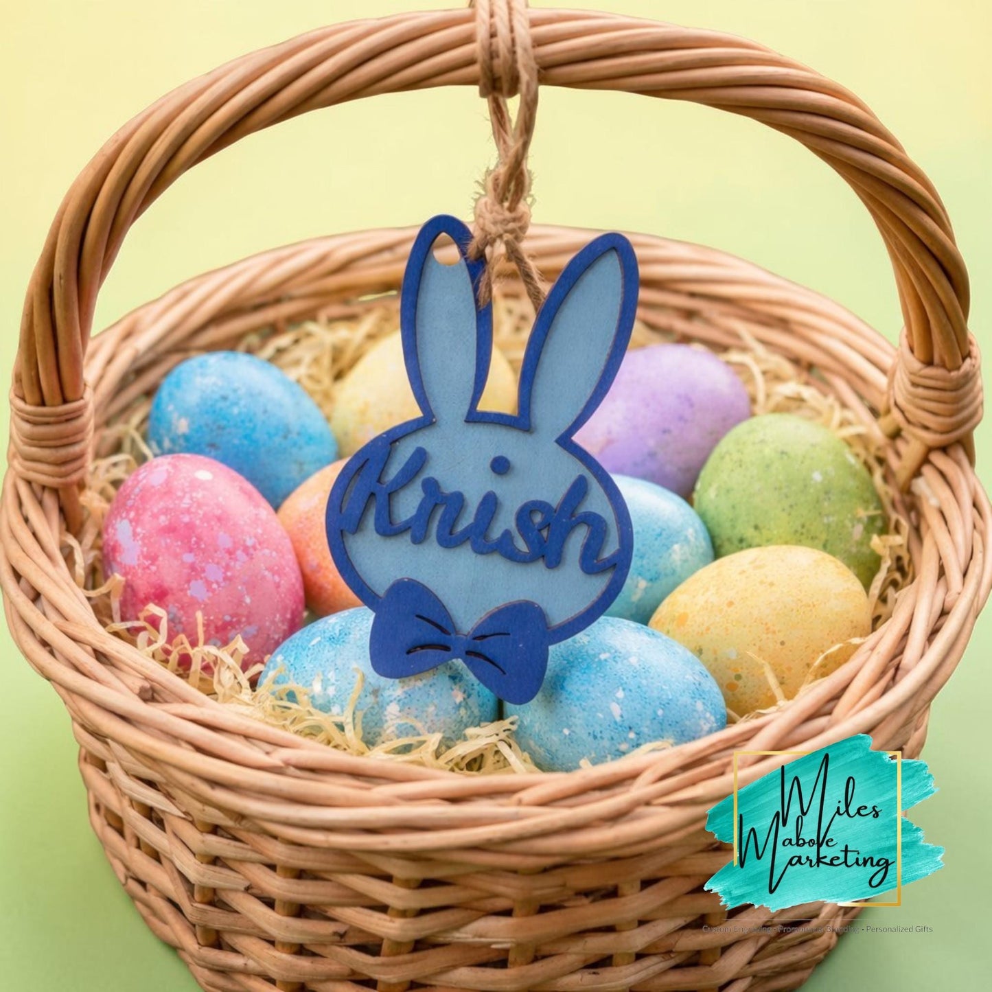 Personalized Easter Basket Tag | Hand-Painted Wooden Name