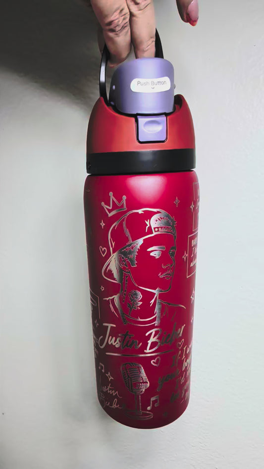 Justin Bieber inspired engraved Owala 32 oz Water Bottle