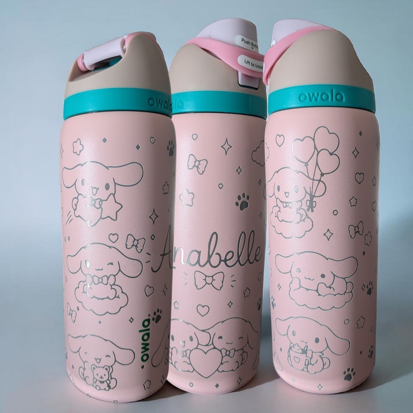 Personalized Cinnamoroll Engraved Owala Tumbler | Custom Name Sanrio Water Bottle | Laser Engraved Gift
