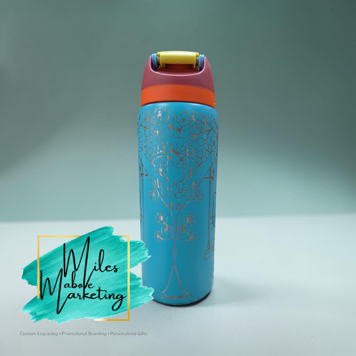 Kitty & Friend Cherry Blossom Engraved Owala - 32oz Bottle