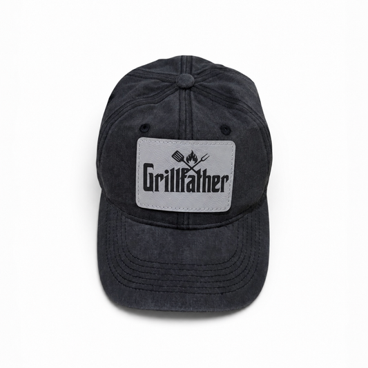 Personalized Leather Patch Hat| Custom Engraved Hat | Father’s Day