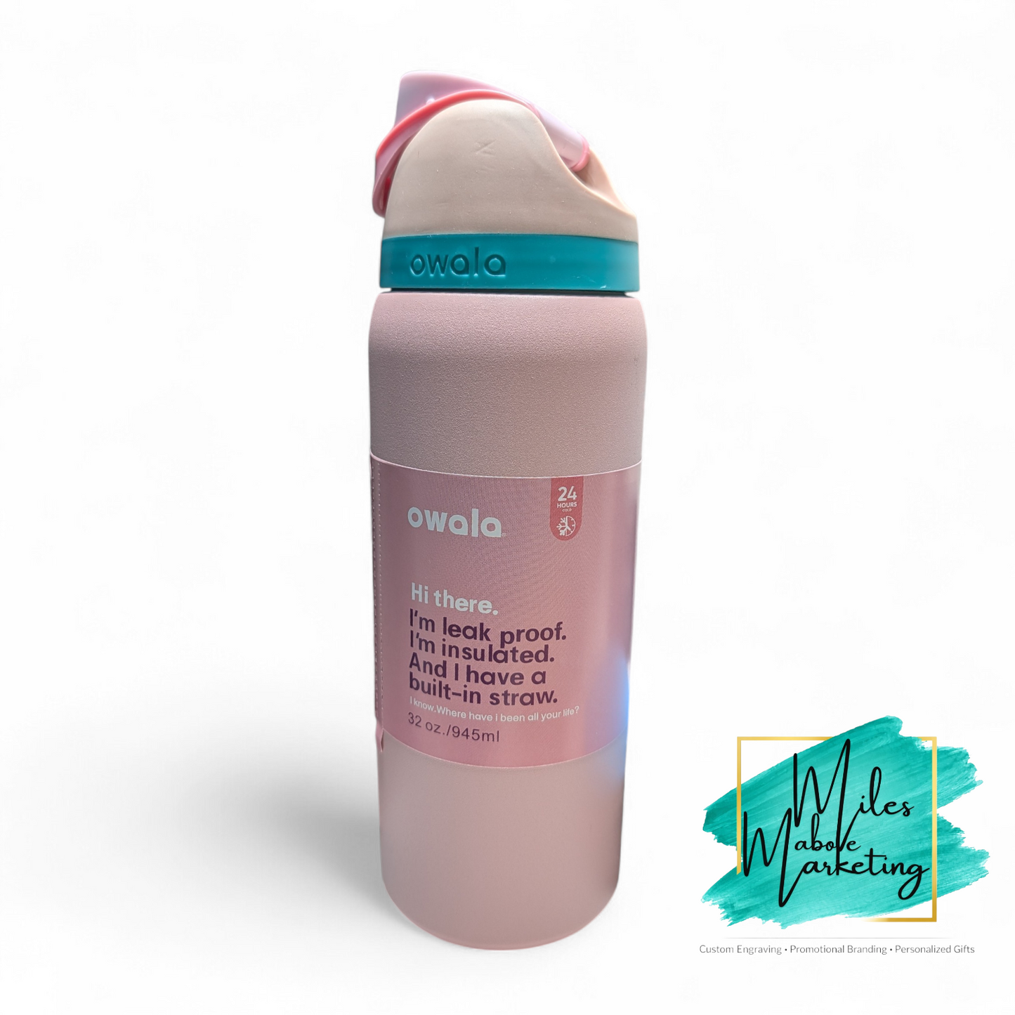 Custom engraved Labubu-inspired Owala 32oz FreeSip Bottle