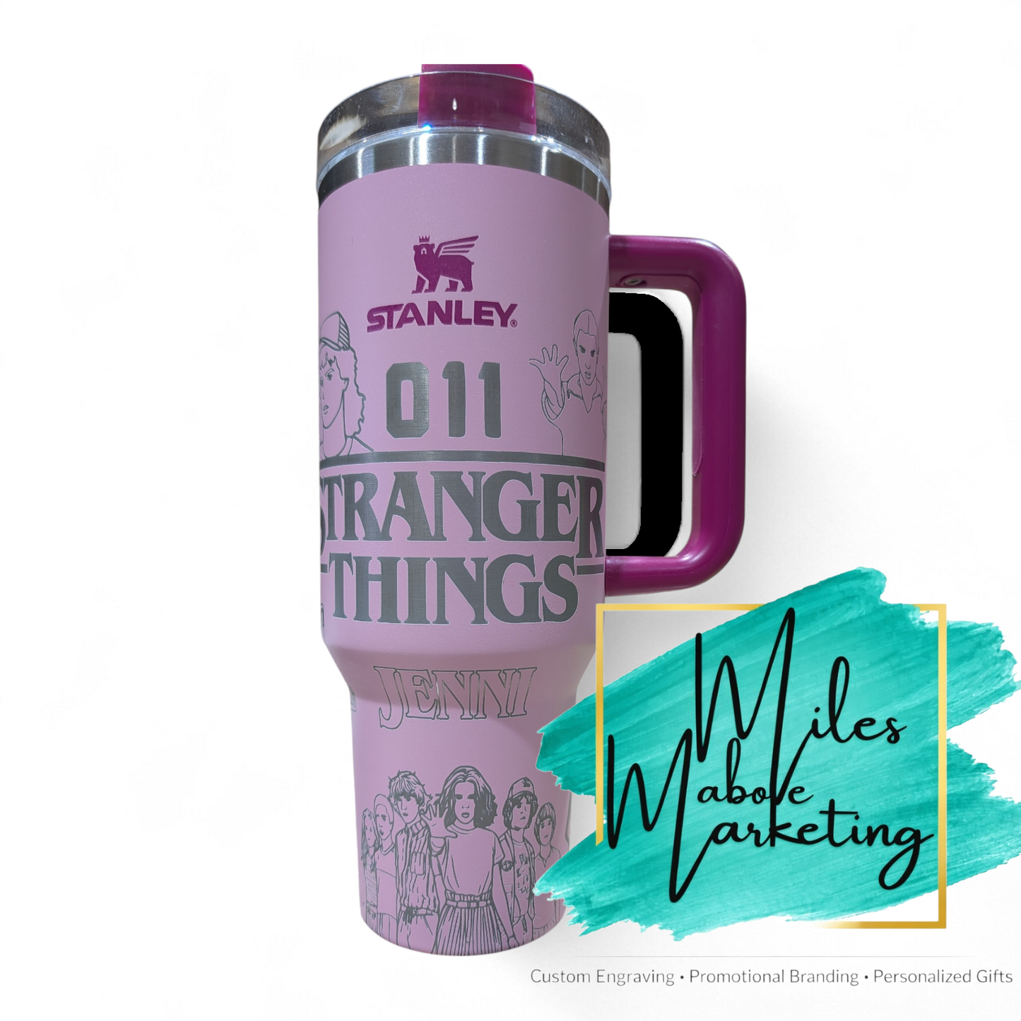 Stranger Things 40oz Engraved Stanley Tumbler - Custom Fan Gift
