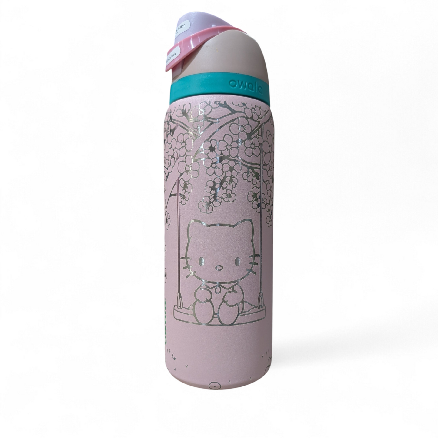 Kitty & Friend Cherry Blossom Engraved Owala - 32oz Bottle