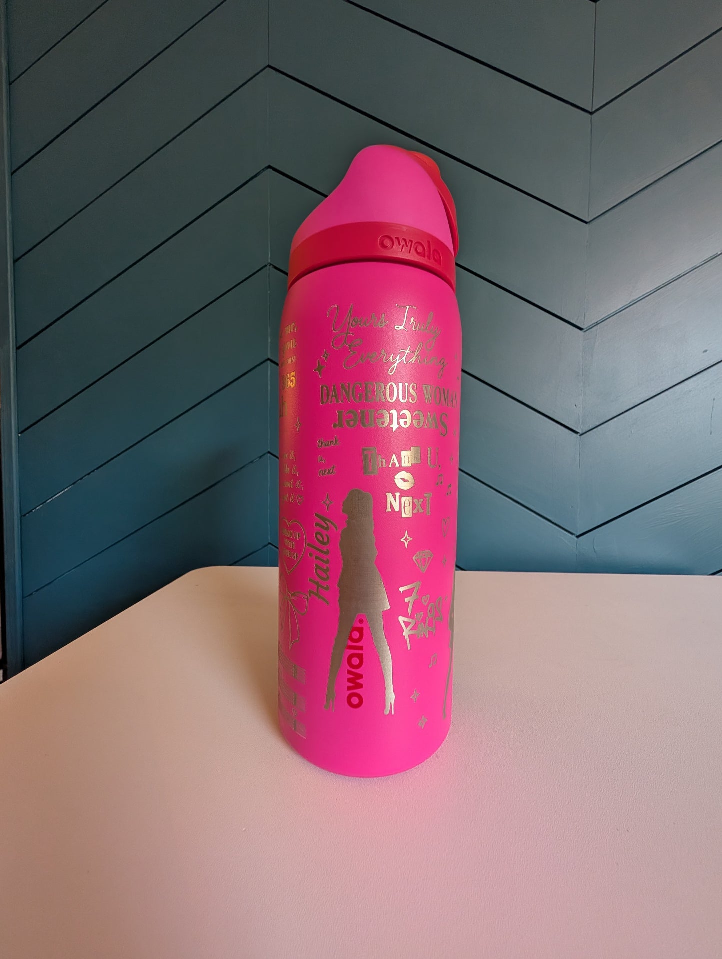 Personalized Ariana Grande Engraved Owala 32 oz FreeSip Tumbler | Custom Laser Engraved Water Bottle | Fan Gift | Name Personalized