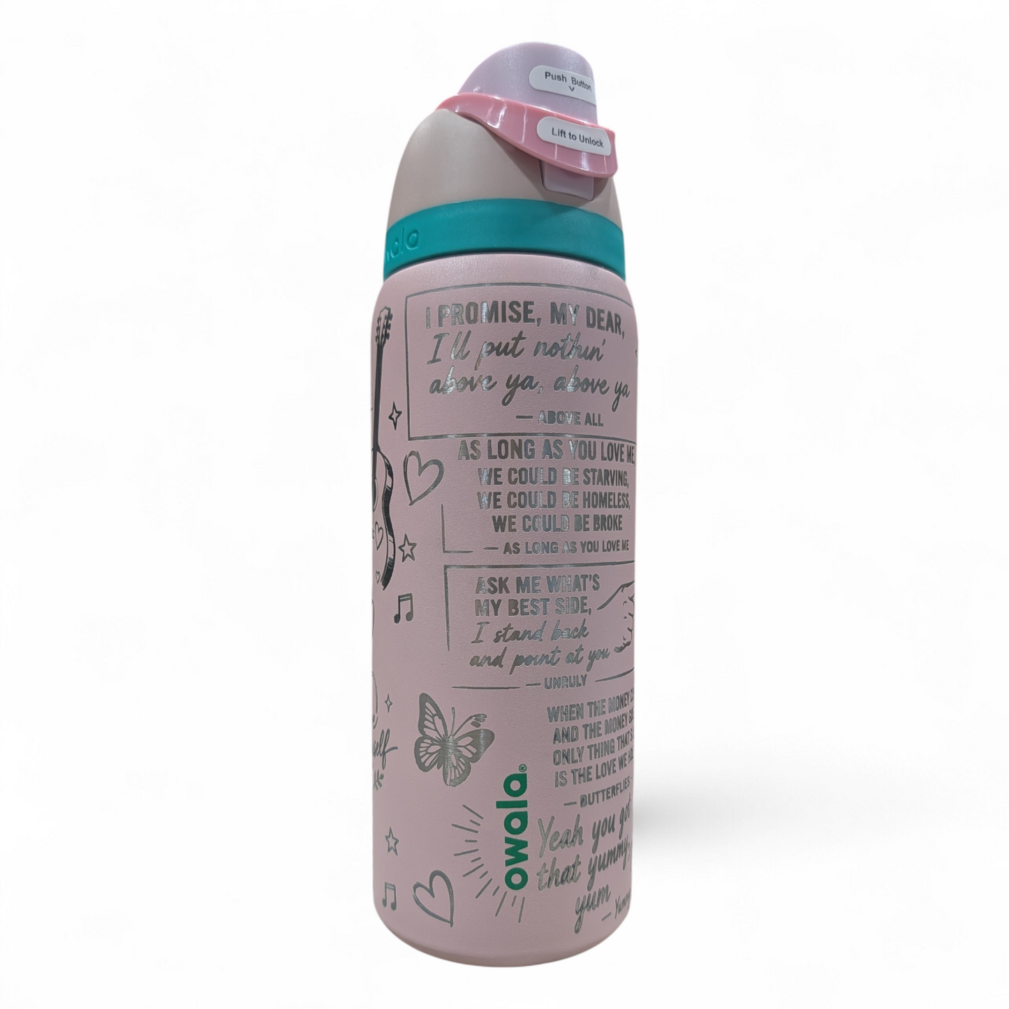 Justin Bieber inspired engraved Owala 32 oz Water Bottle