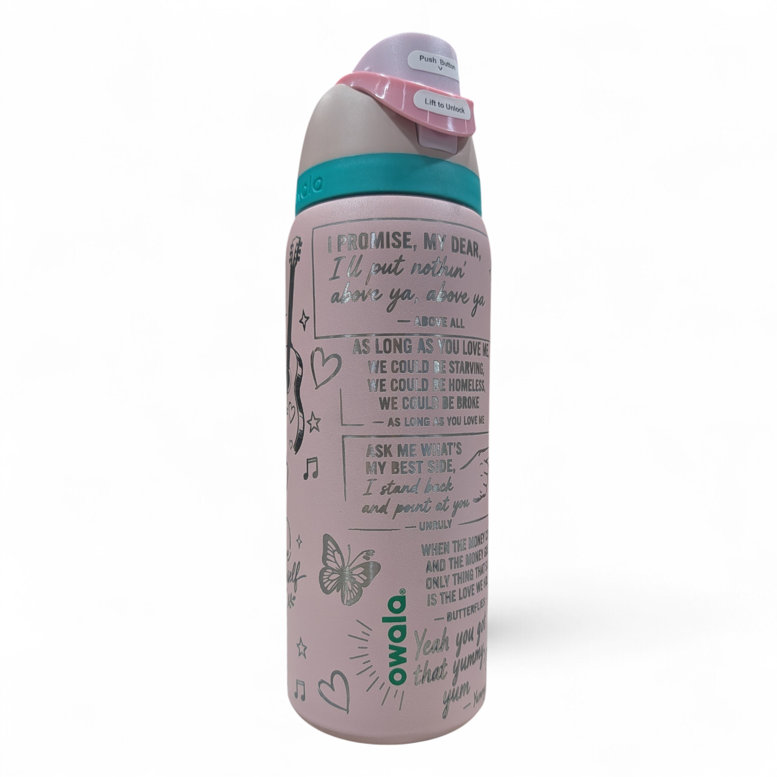 Justin Bieber inspired engraved Owala 32 oz Water Bottle