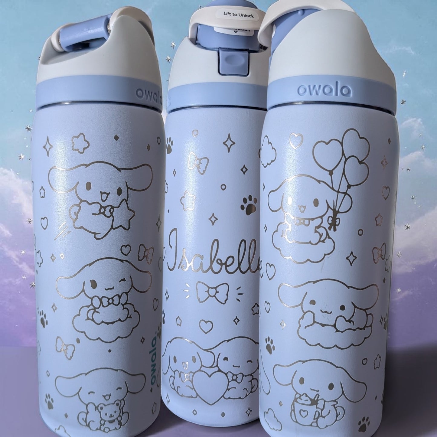 Personalized Cinnamoroll Engraved Owala Tumbler | Custom Name Sanrio Water Bottle | Laser Engraved Gift