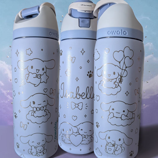 Personalized Cinnamoroll Engraved Owala Tumbler | Custom Name Sanrio Water Bottle | Laser Engraved Gift