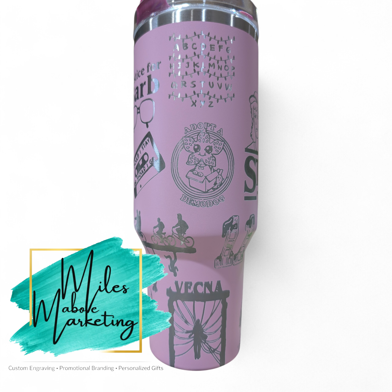 Stranger Things 40oz Engraved Stanley Tumbler - Custom Fan Gift