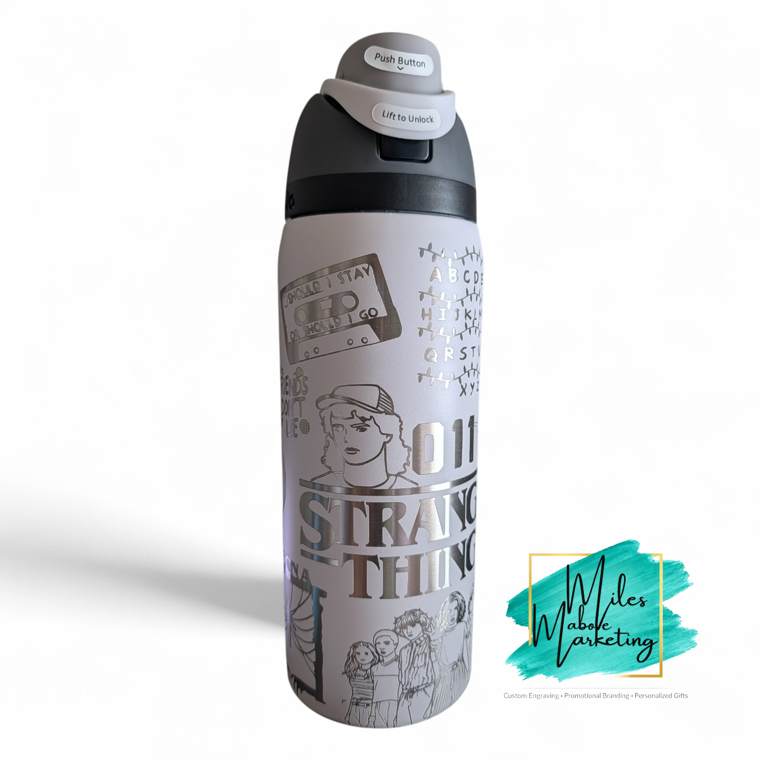 Stranger Things Inspired Engraved 32 oz Owala - Fan Gift