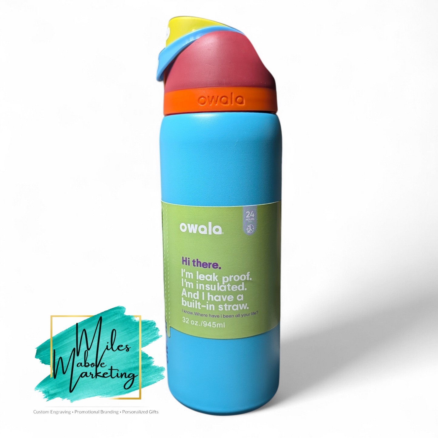 Custom engraved Labubu-inspired Owala 32oz FreeSip Bottle